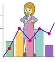 グラフを活用する人のイラスト