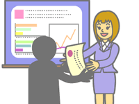 プレゼンテーションが成功したイラスト